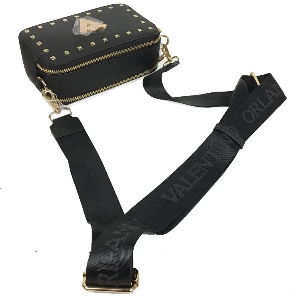VALENTINO ORLANDI Studded Double Zip Crossbody Camera Bag Purse